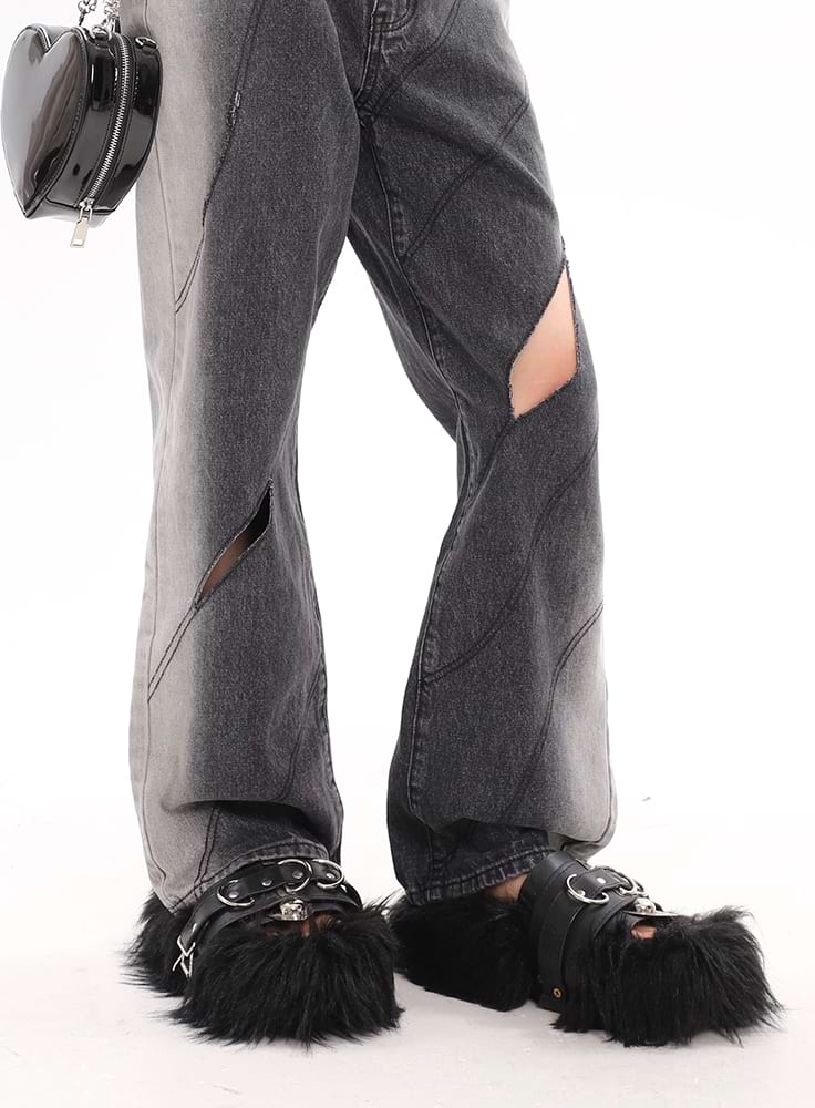 Faded Cutout Side-Stripe Jeans - Image 7