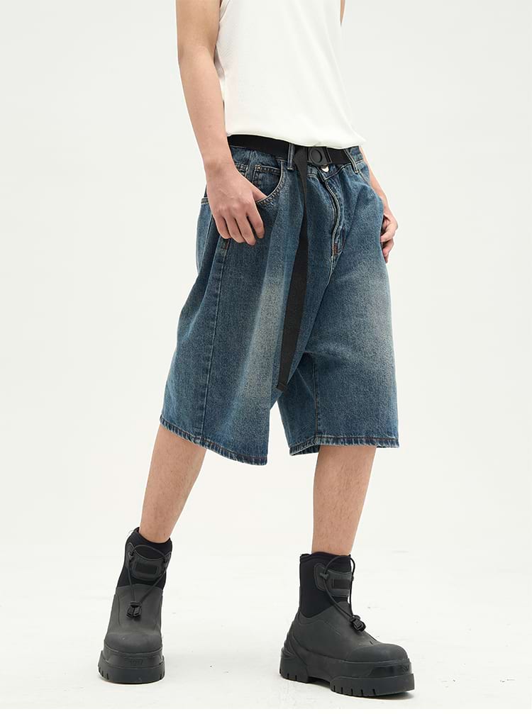 Faded Denim Shorts - Image 5