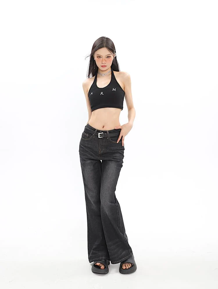 Faded Slim Flared Jeans - Image 11