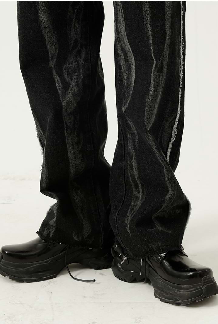 Faded Stripe Side-Distressed Jeans - Image 3