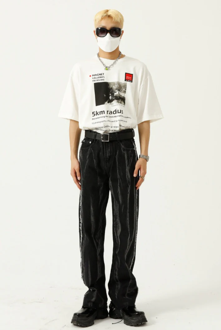 Faded Stripe Side-Distressed Jeans - Image 6