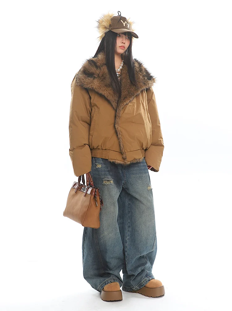 Faux Fur Lined Oversized Puffer Jacket - Image 11