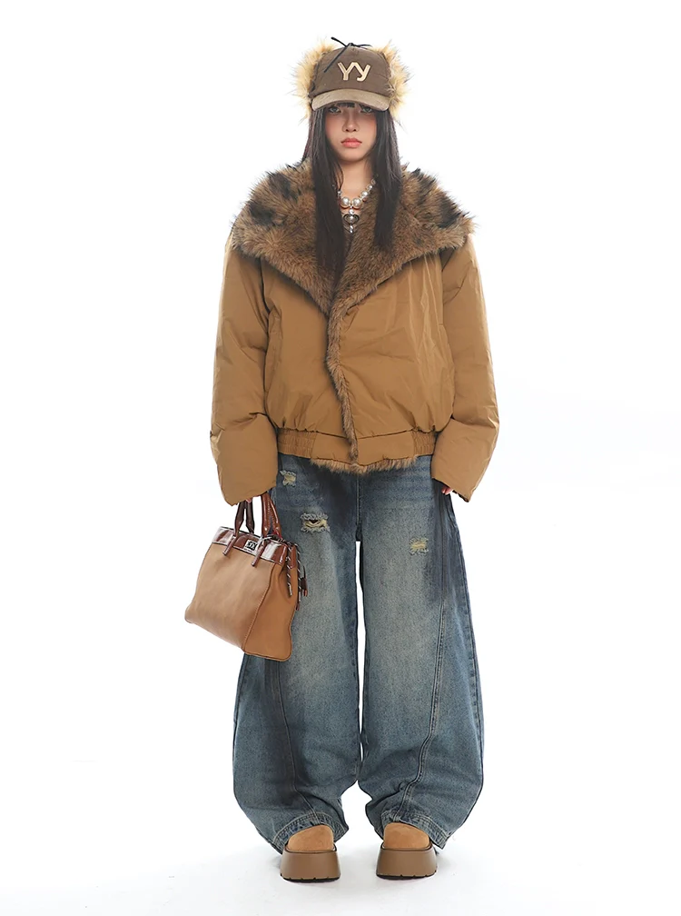 Faux Fur Lined Oversized Puffer Jacket - Image 12