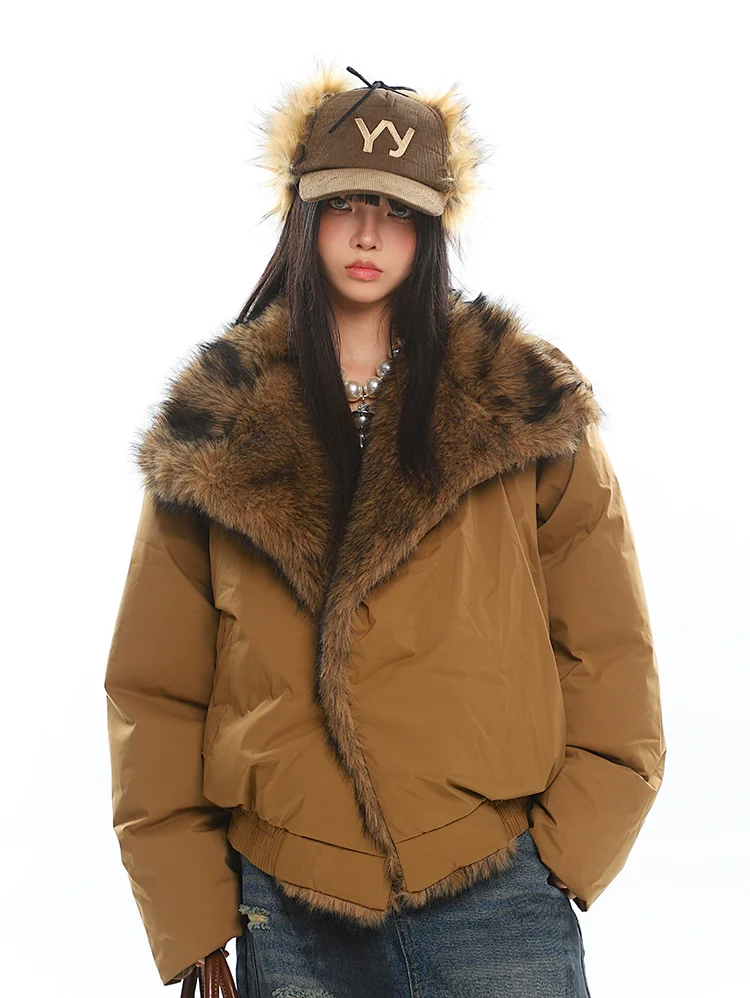 Faux Fur Lined Oversized Puffer Jacket - Image 2