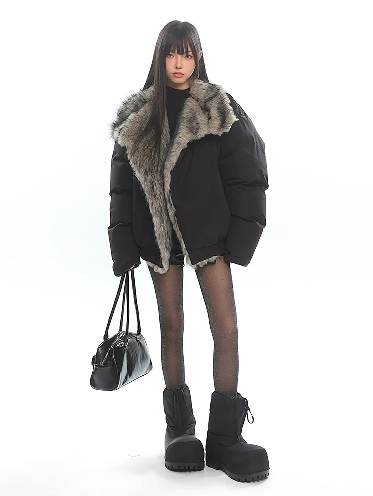 Faux Fur Lined Oversized Puffer Jacket - Image 25