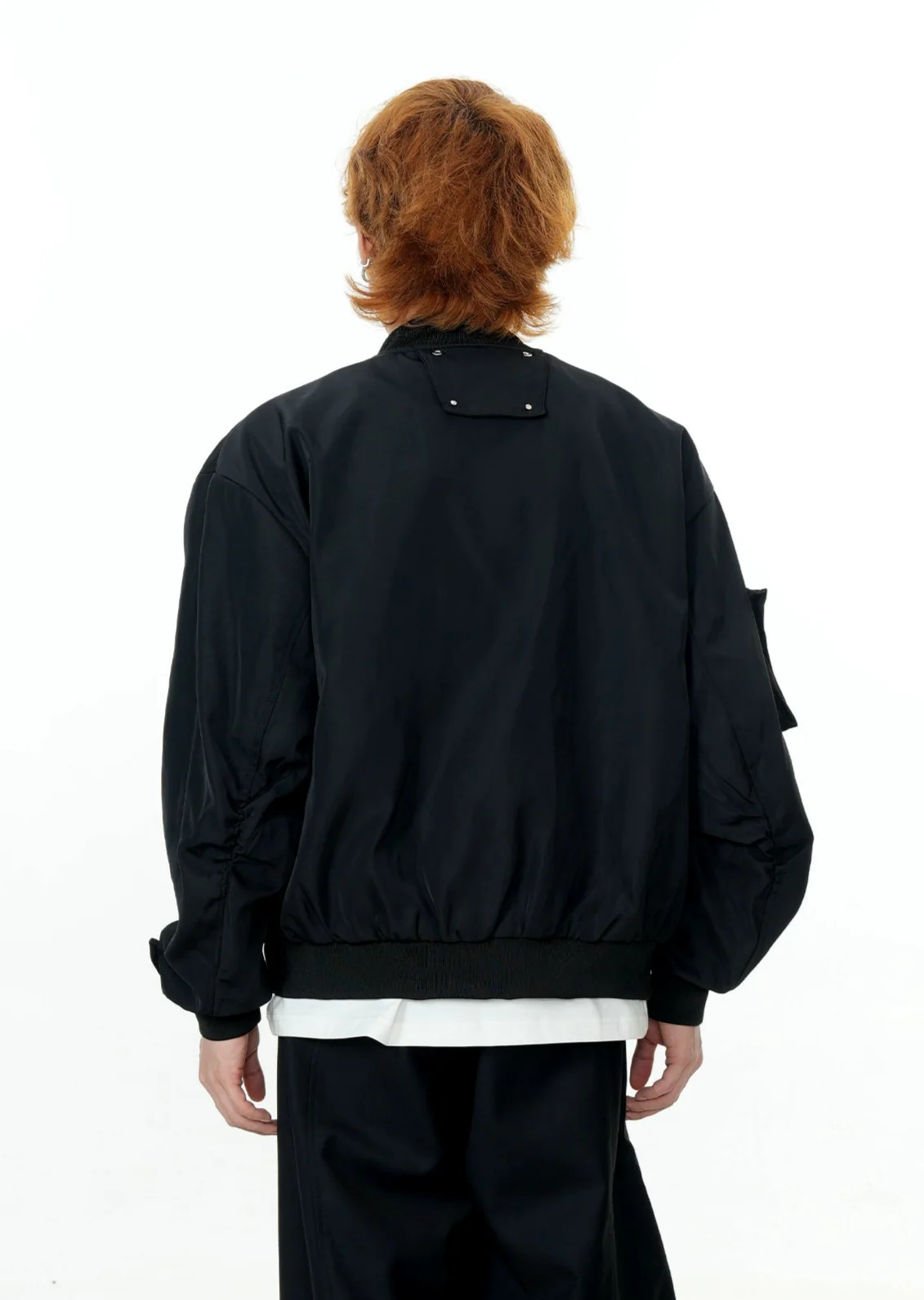 Faux Leather Mid Crop Jacket with Metallic Logo - Image 8