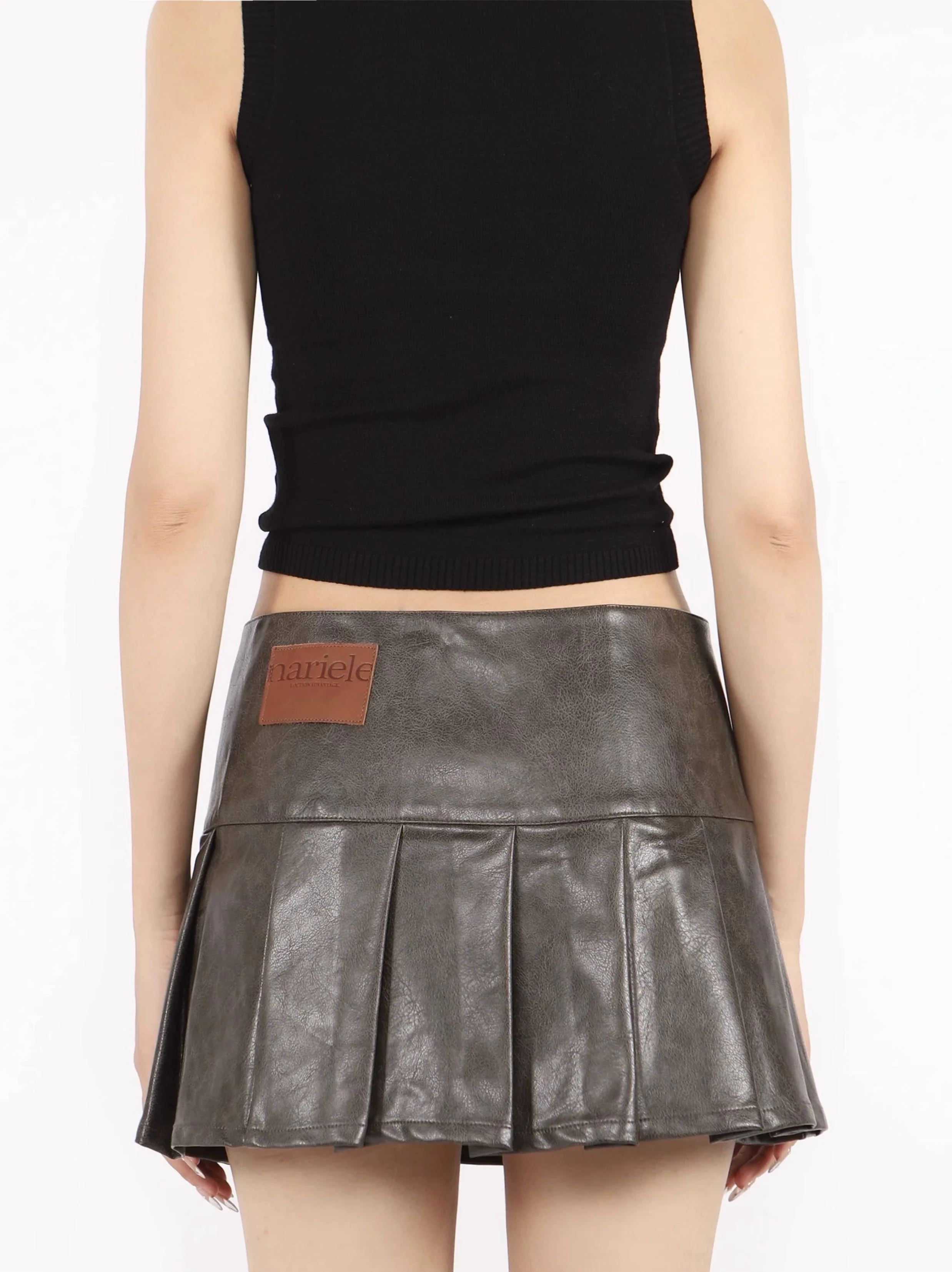 Faux Leather Side-Belted Mini Skirt - Image 10