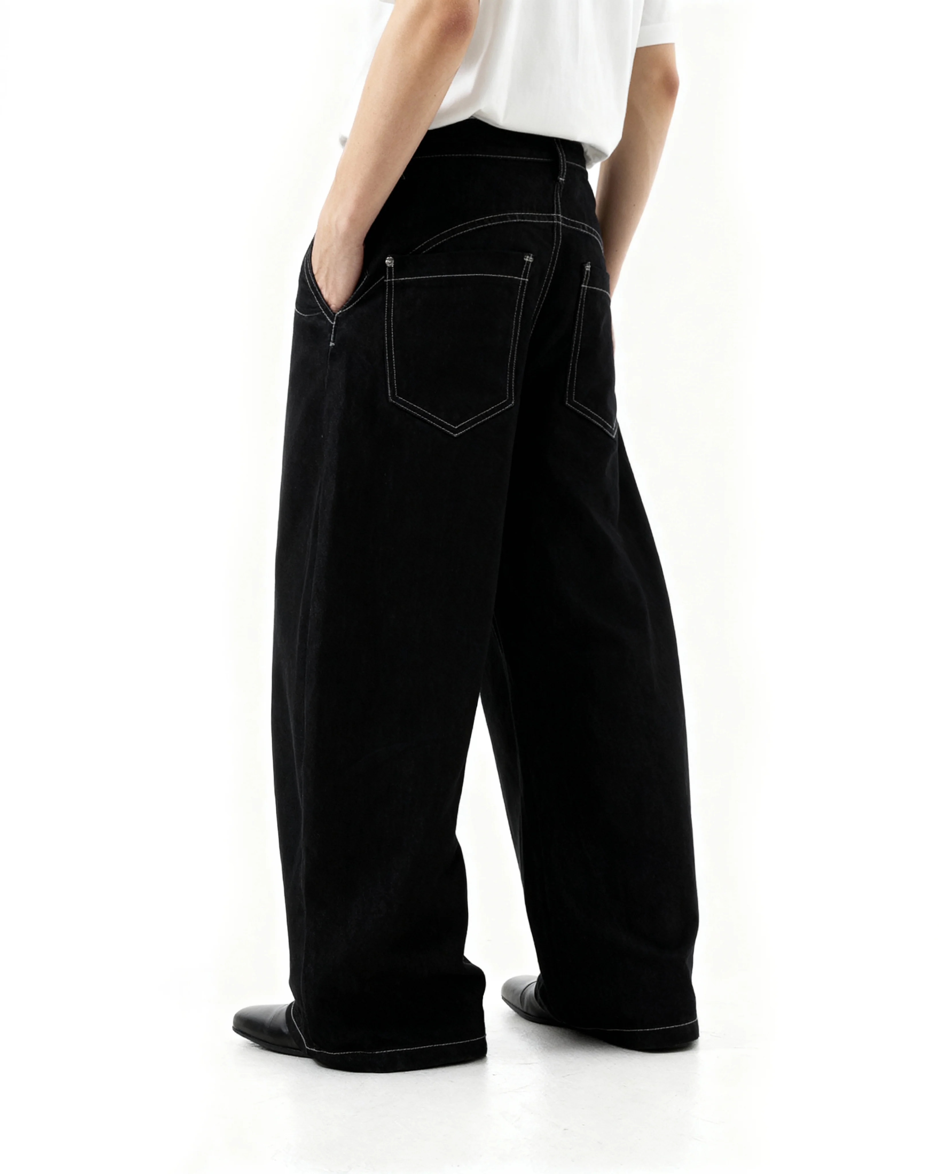 Fireman Buckle Crotch Wide Leg Jeans - Image 5