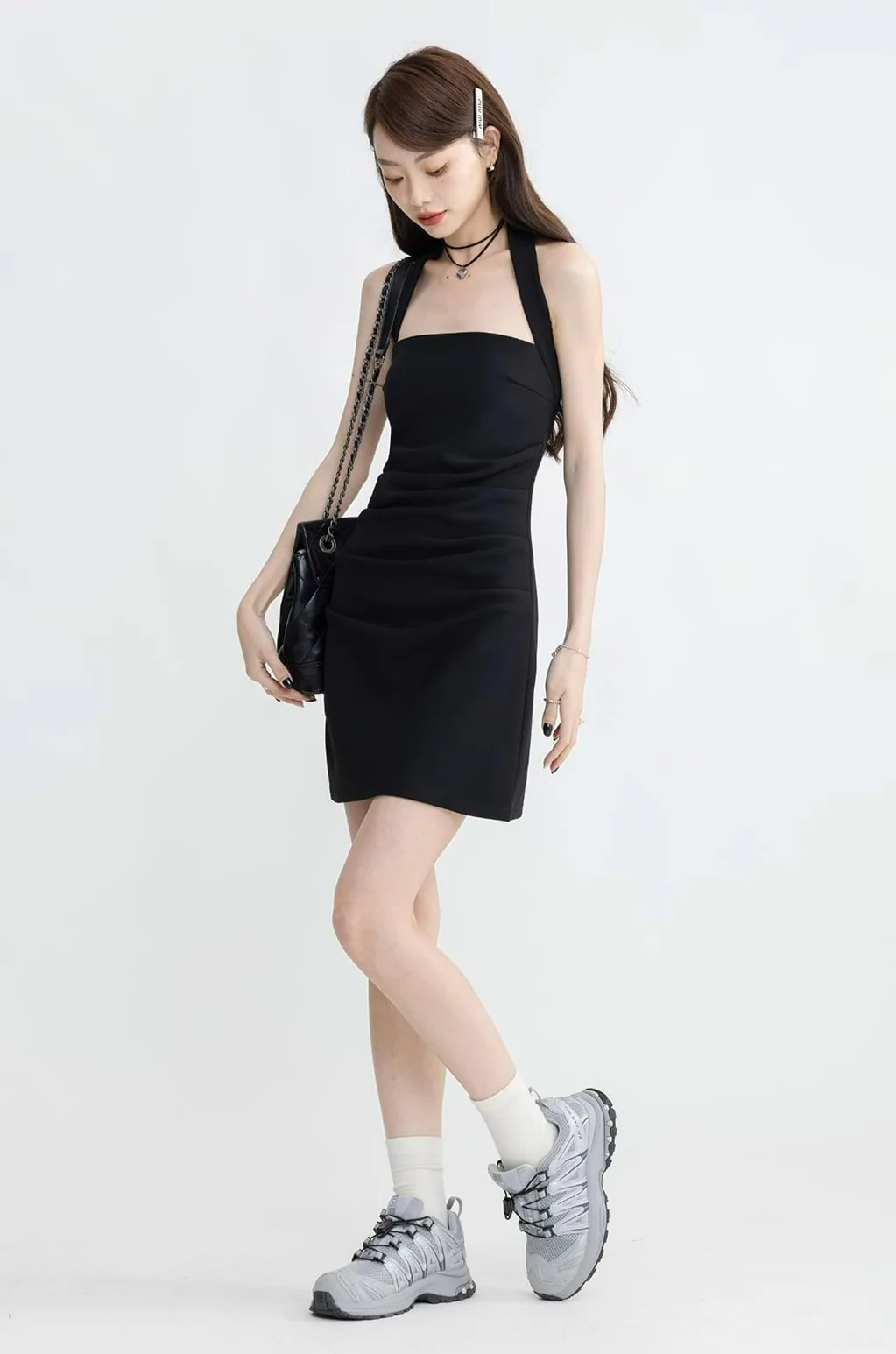 Flat Halter Strap Ruched Mini Dress - Image 10