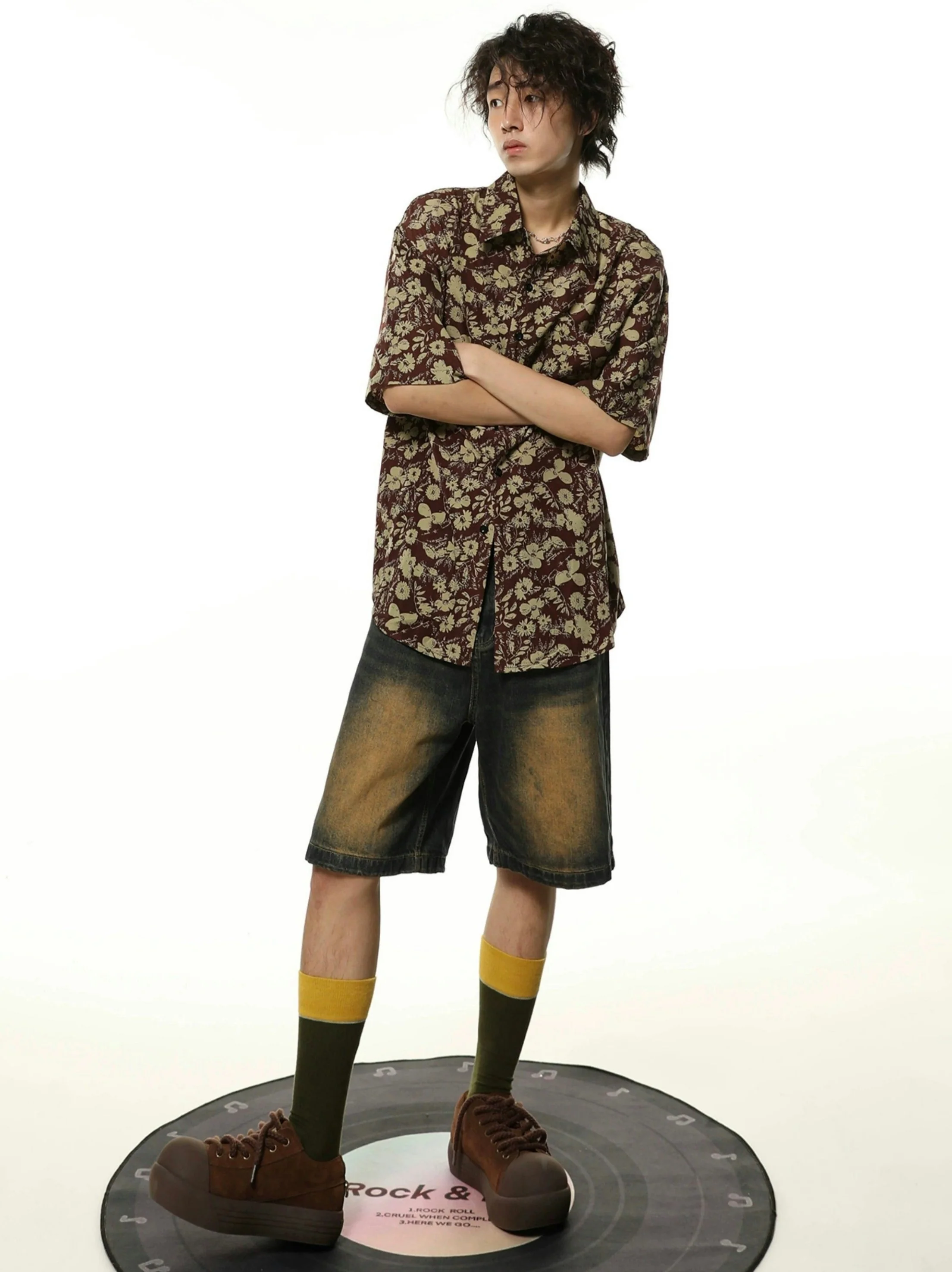 Floral Pattern Oversized Button-Up Shirt - Image 10
