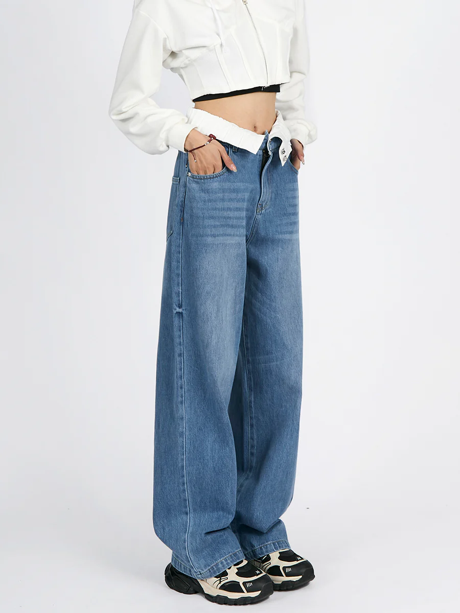 Fold-Over Waist Jeans - Image 10