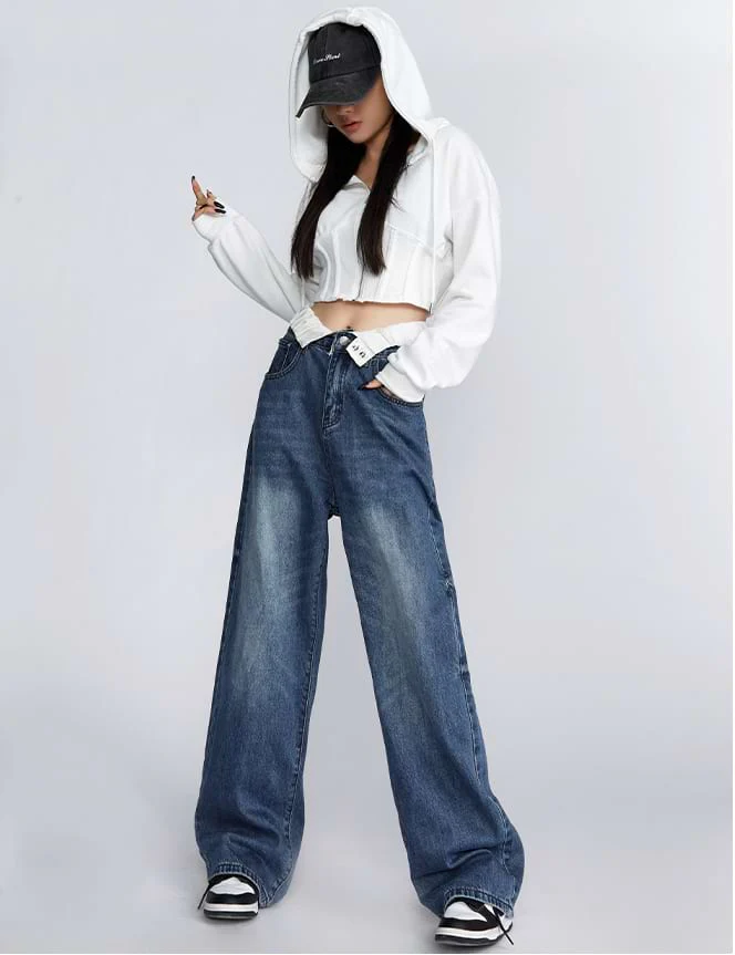 Fold-Over Waist Jeans - Image 4