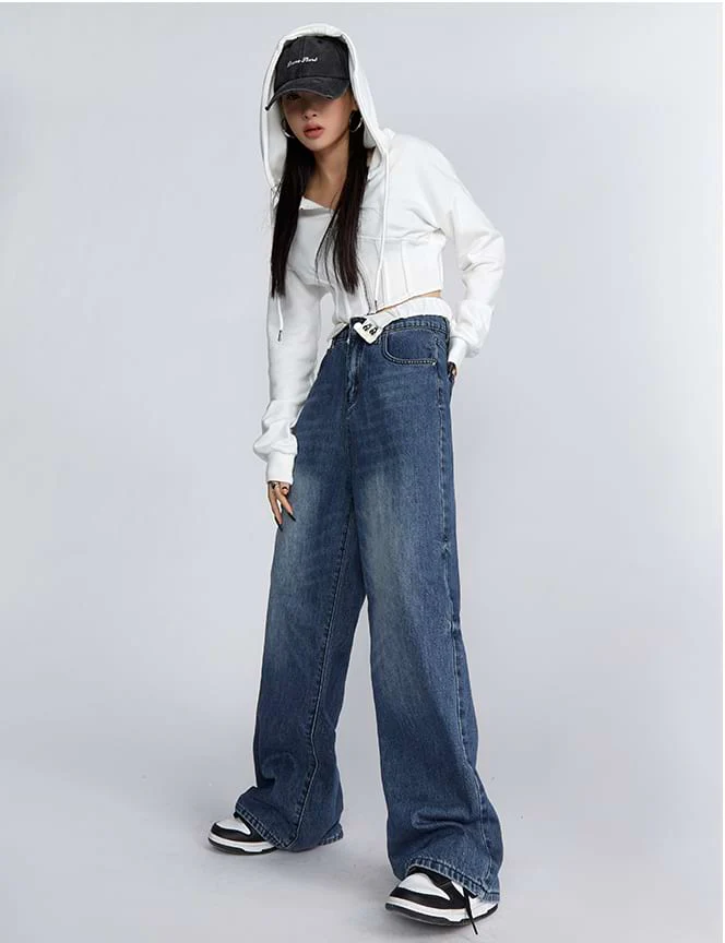 Fold-Over Waist Jeans - Image 5