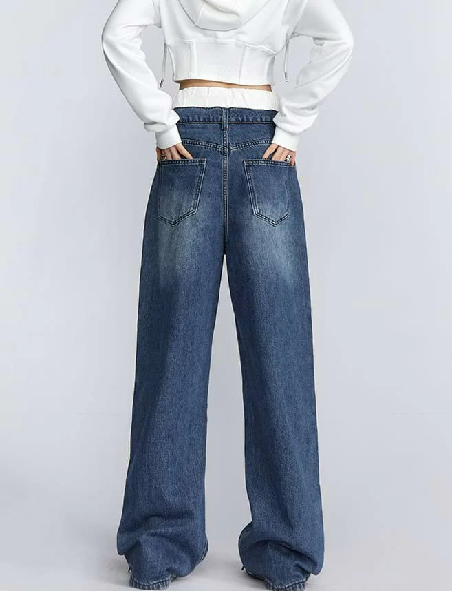 Fold-Over Waist Jeans - Image 7