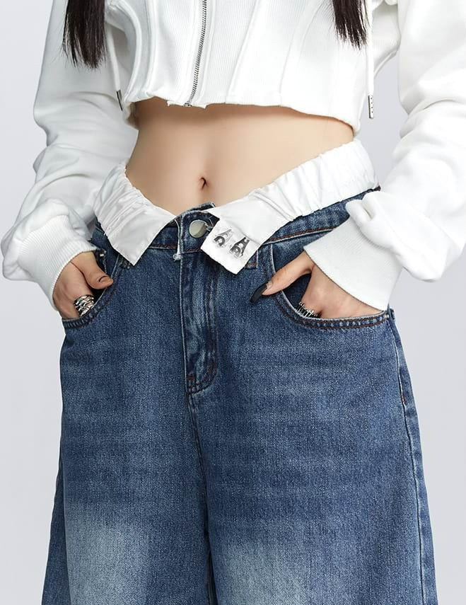 Fold-Over Waist Jeans - Image 8