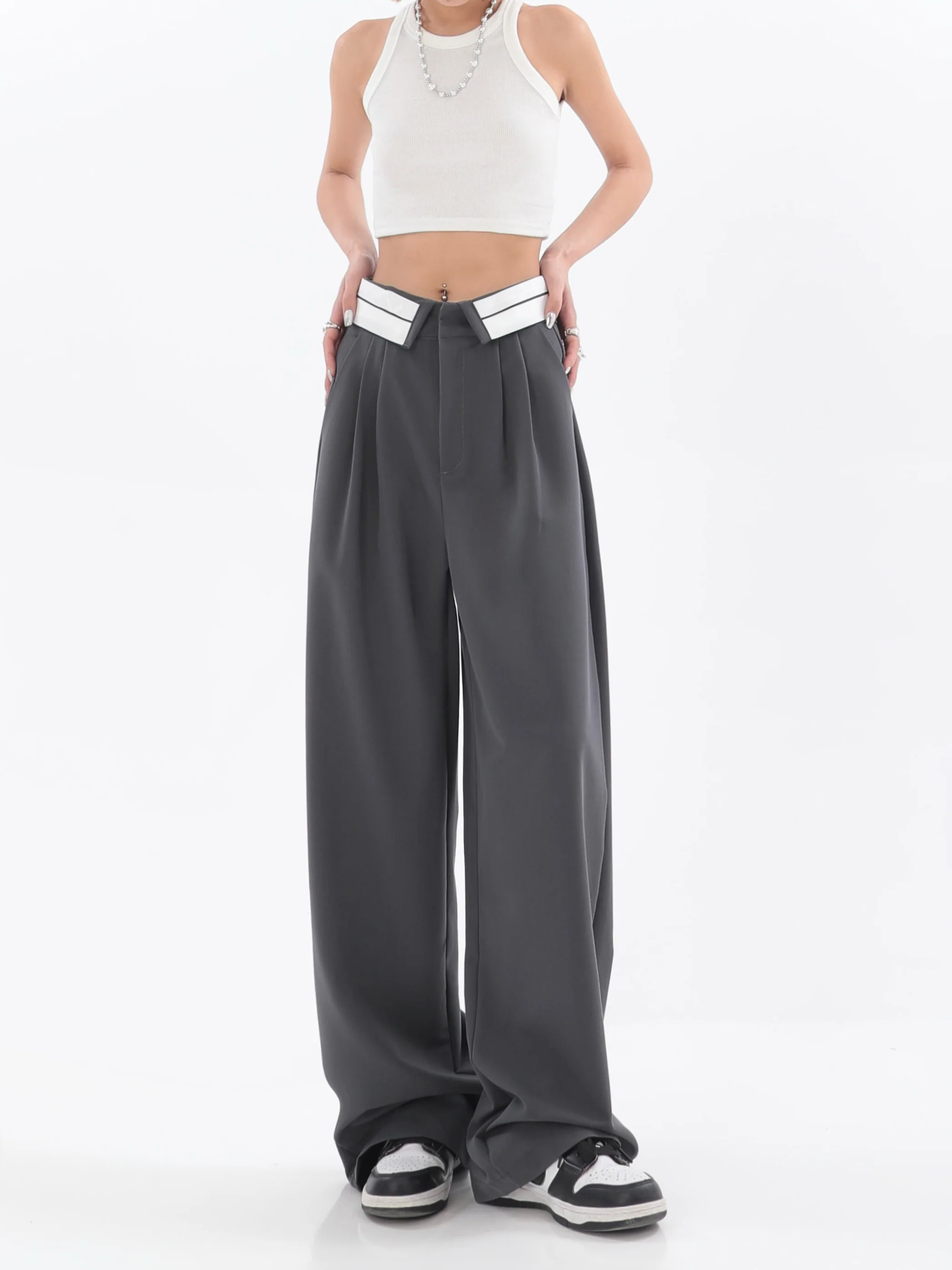 Fold-Over Waist Straight Pants - Image 15
