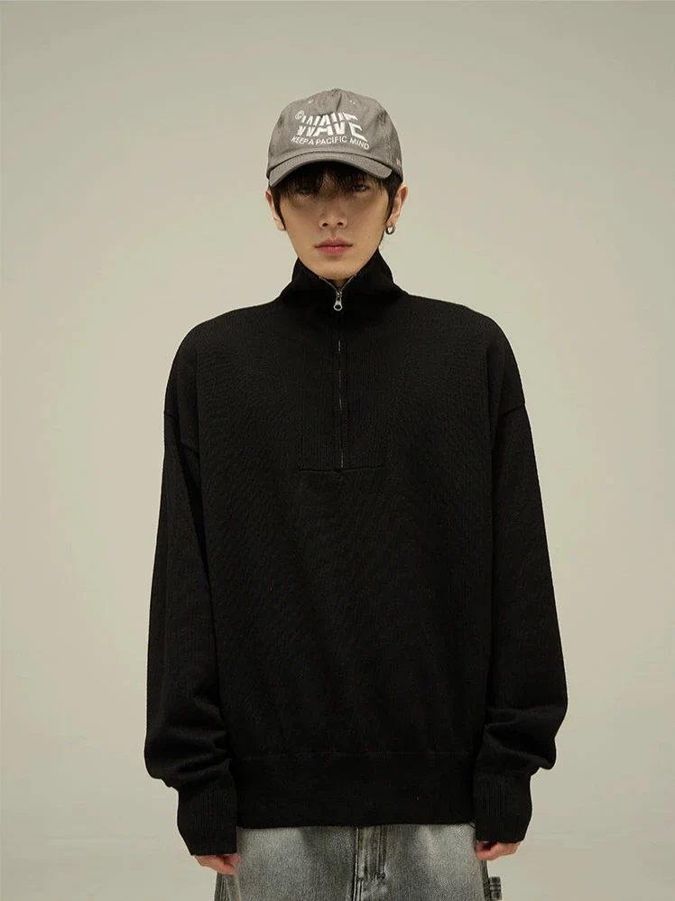 Half-Zip Collared Sweatshirt Pullover - Image 6