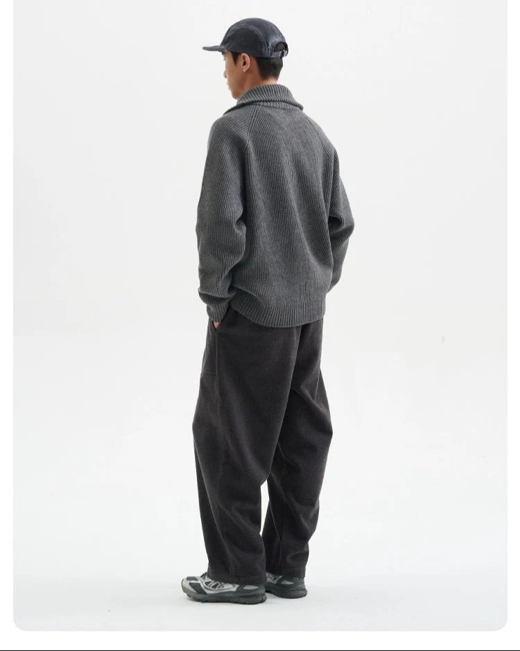 Half-Zip Ribbed Knit Pullover Sweater - Image 7