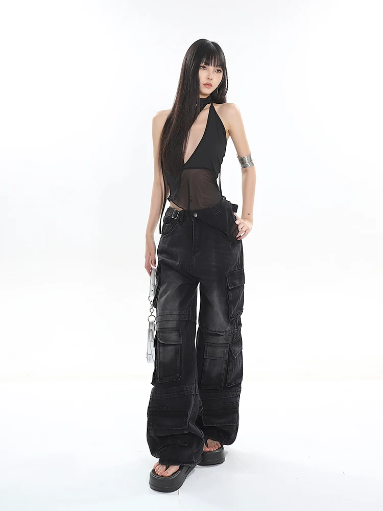 Halter Neck Cutout Top with Wraparound Scarf Detail - Image 10