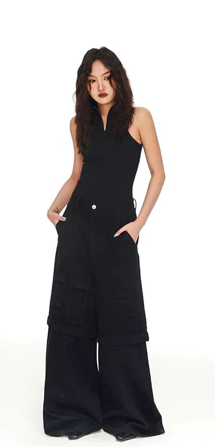 High-Neck Cutout Zip Vest Top - Image 7
