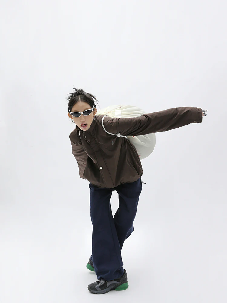 High Neck Zip Up Jacket - Image 2