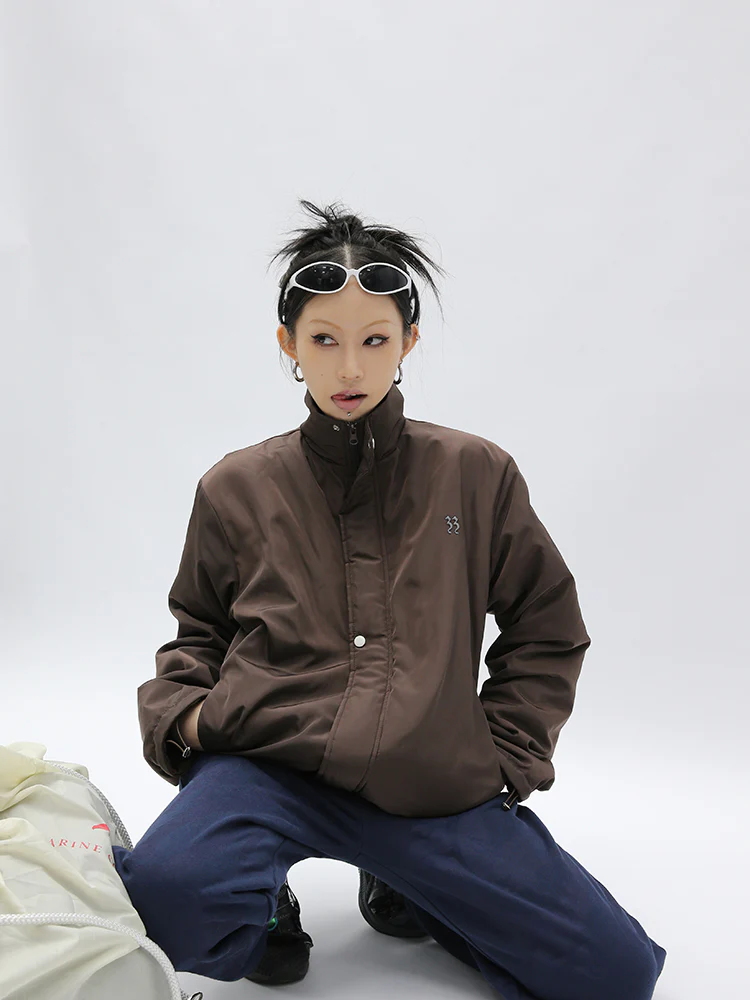 High Neck Zip Up Jacket - Image 3