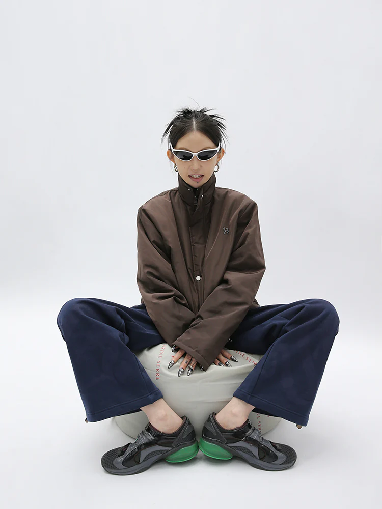 High Neck Zip Up Jacket - Image 4