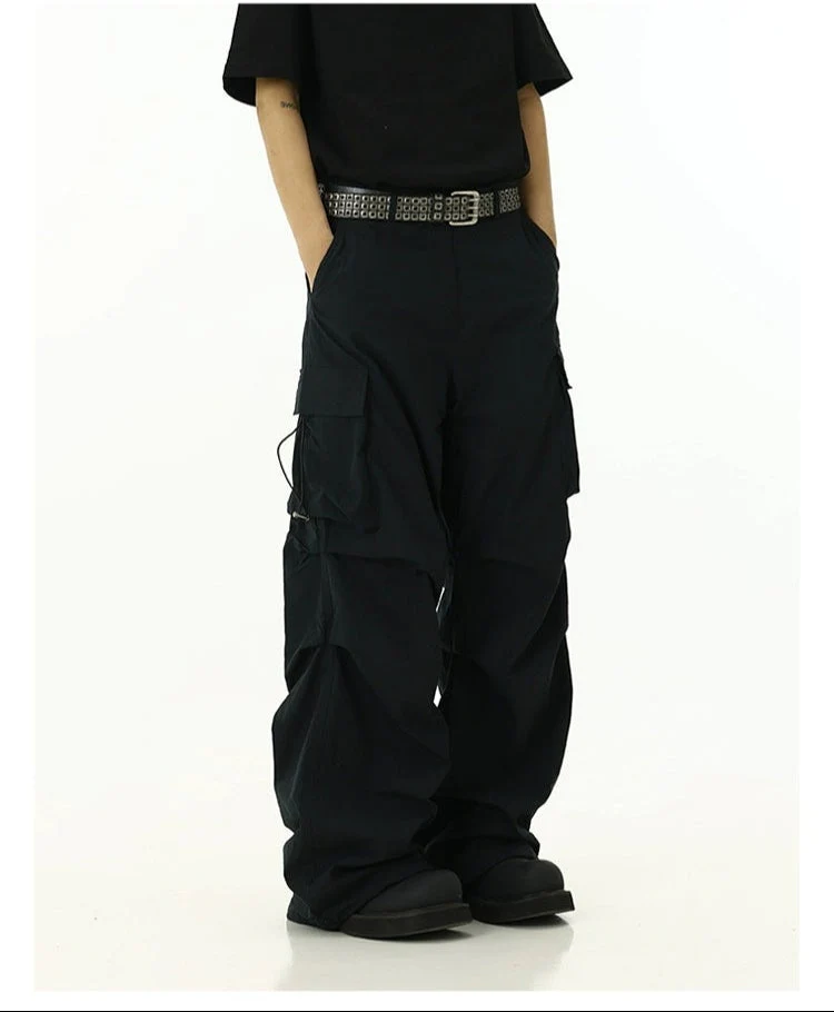 High-Waist Cargo Pants with Side Pockets and Drawstrings - Image 10