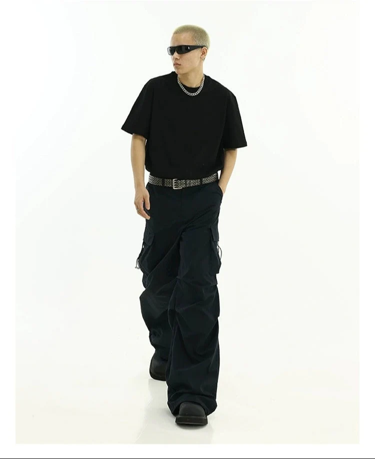 High-Waist Cargo Pants with Side Pockets and Drawstrings - Image 11