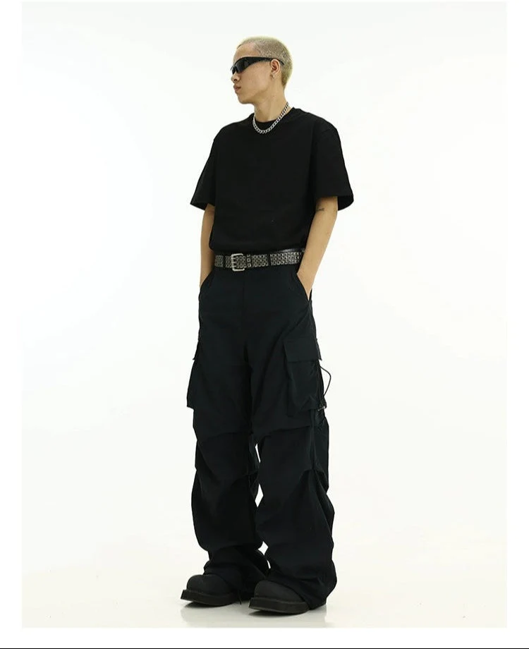High-Waist Cargo Pants with Side Pockets and Drawstrings - Image 12
