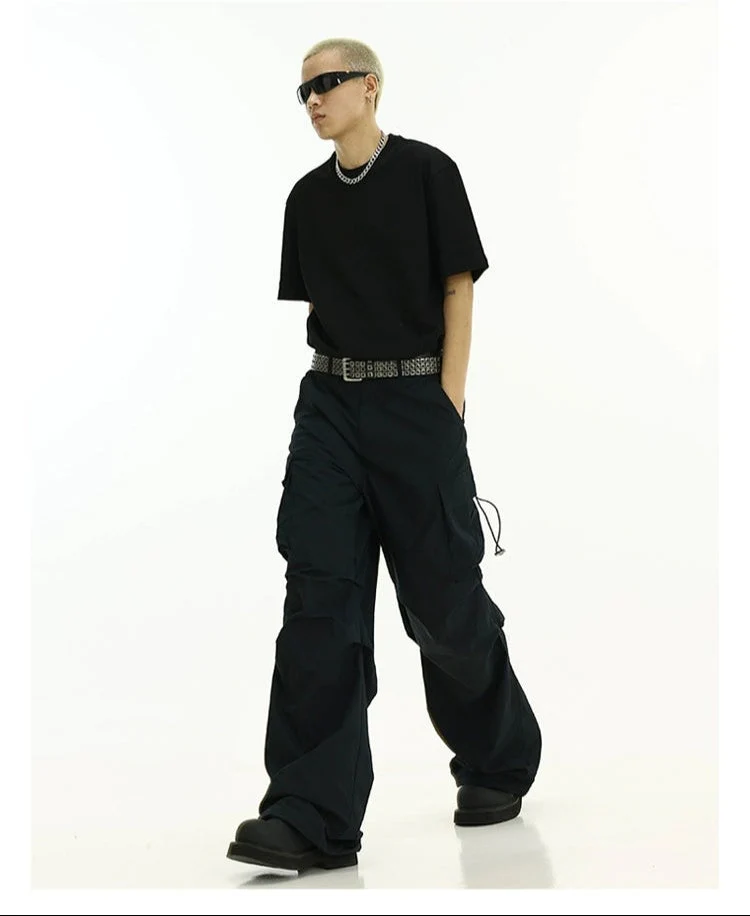 High-Waist Cargo Pants with Side Pockets and Drawstrings - Image 13