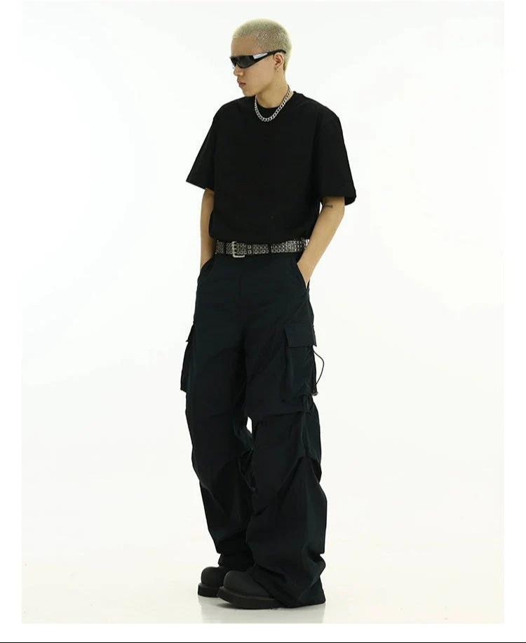 High-Waist Cargo Pants with Side Pockets and Drawstrings - Image 14