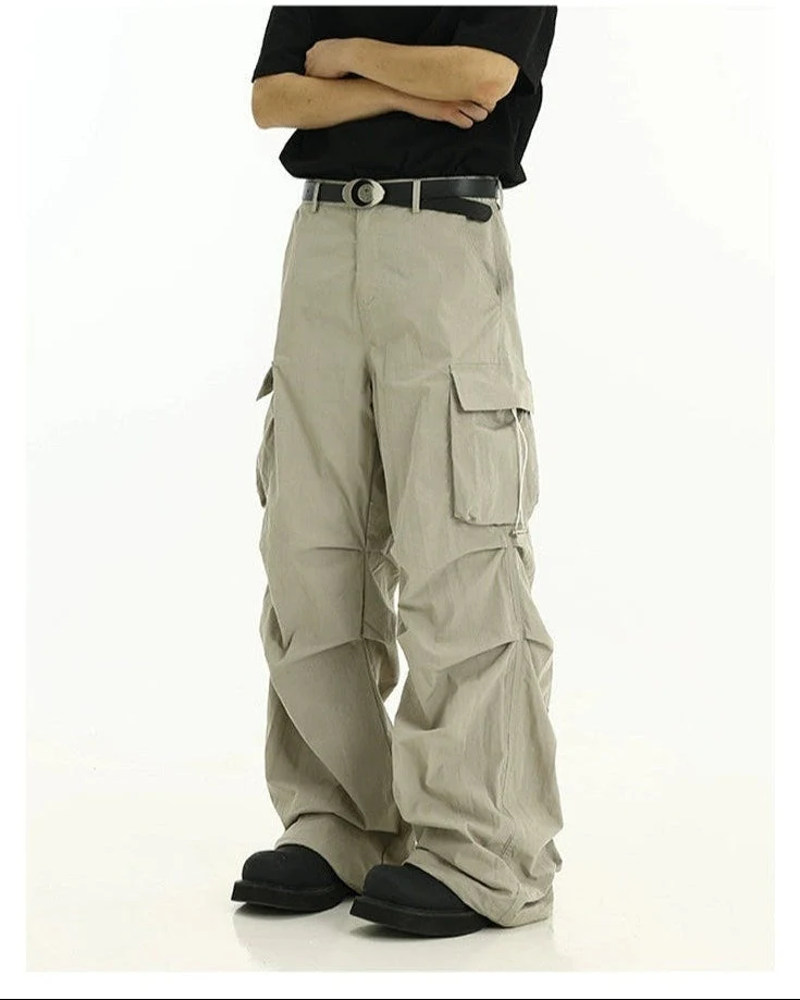 High-Waist Cargo Pants with Side Pockets and Drawstrings - Image 15