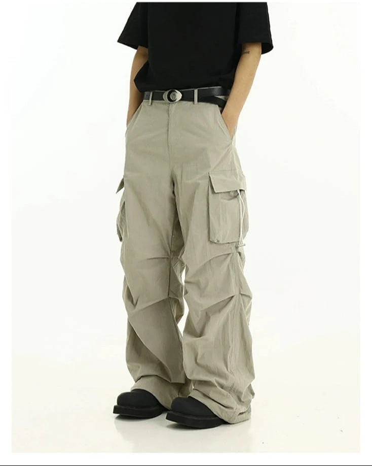 High-Waist Cargo Pants with Side Pockets and Drawstrings - Image 16