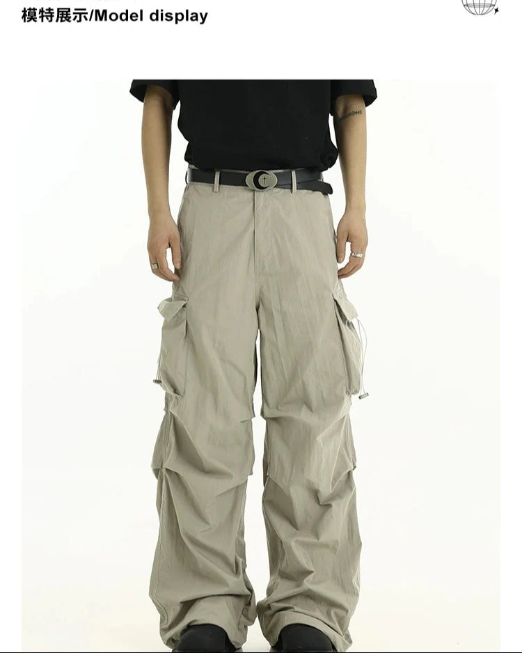 High-Waist Cargo Pants with Side Pockets and Drawstrings - Image 17