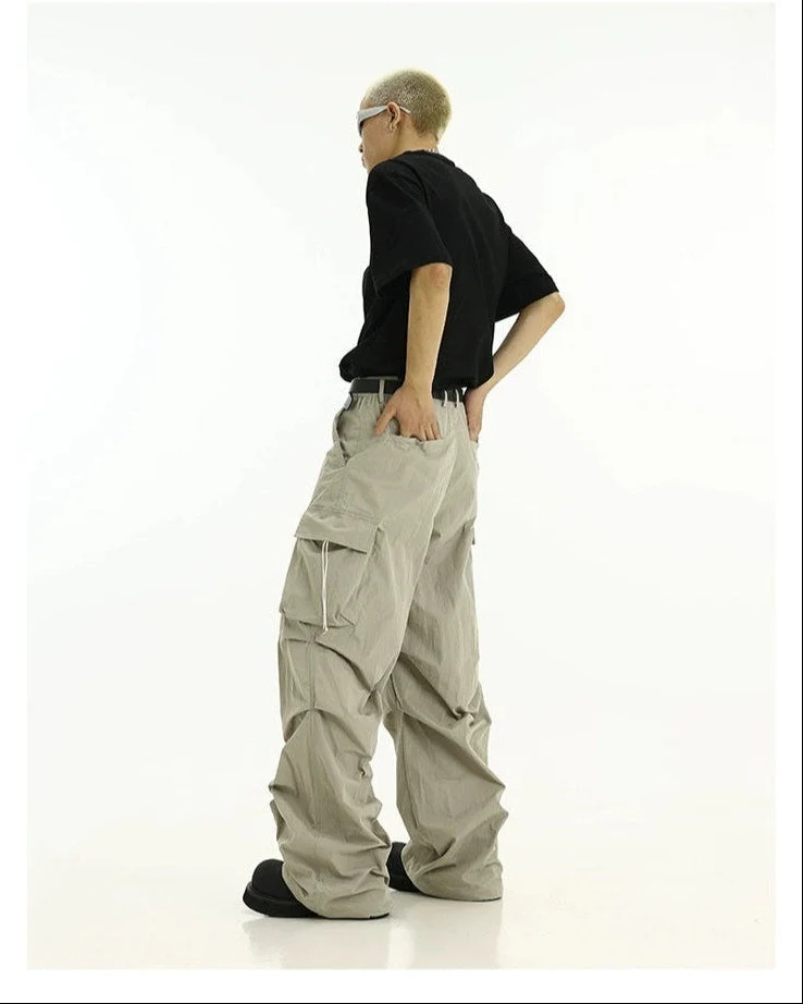 High-Waist Cargo Pants with Side Pockets and Drawstrings - Image 21