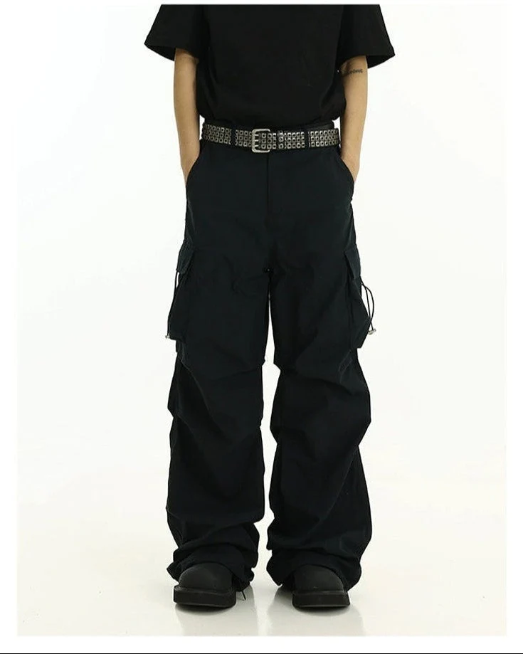 High-Waist Cargo Pants with Side Pockets and Drawstrings - Image 23