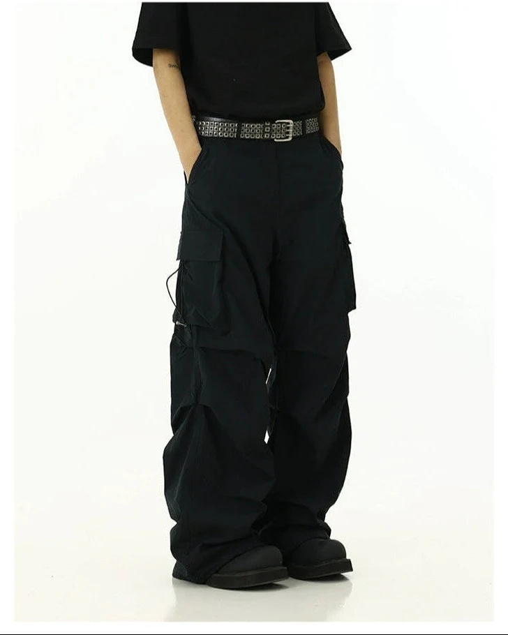High-Waist Cargo Pants with Side Pockets and Drawstrings - Image 24
