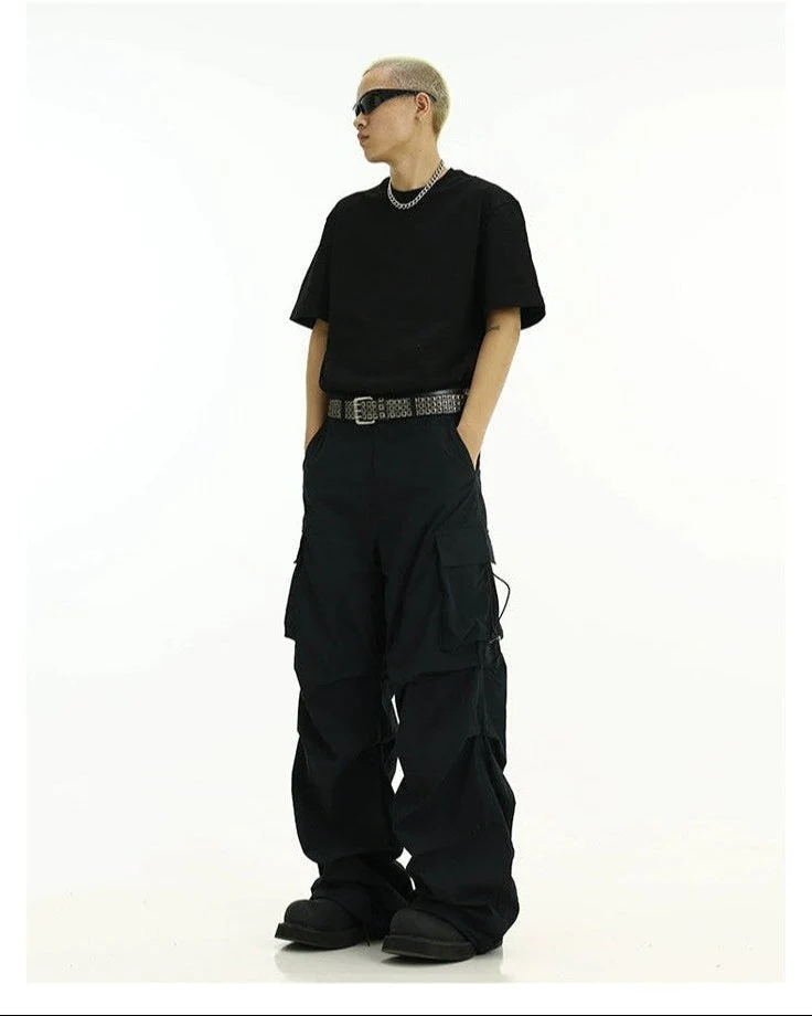 High-Waist Cargo Pants with Side Pockets and Drawstrings - Image 26