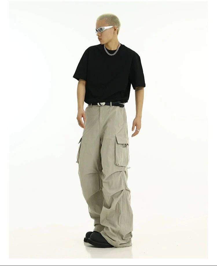 High-Waist Cargo Pants with Side Pockets and Drawstrings - Image 5