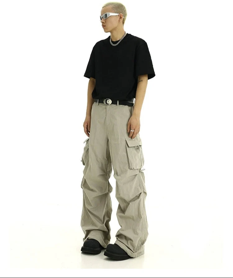 High-Waist Cargo Pants with Side Pockets and Drawstrings - Image 6