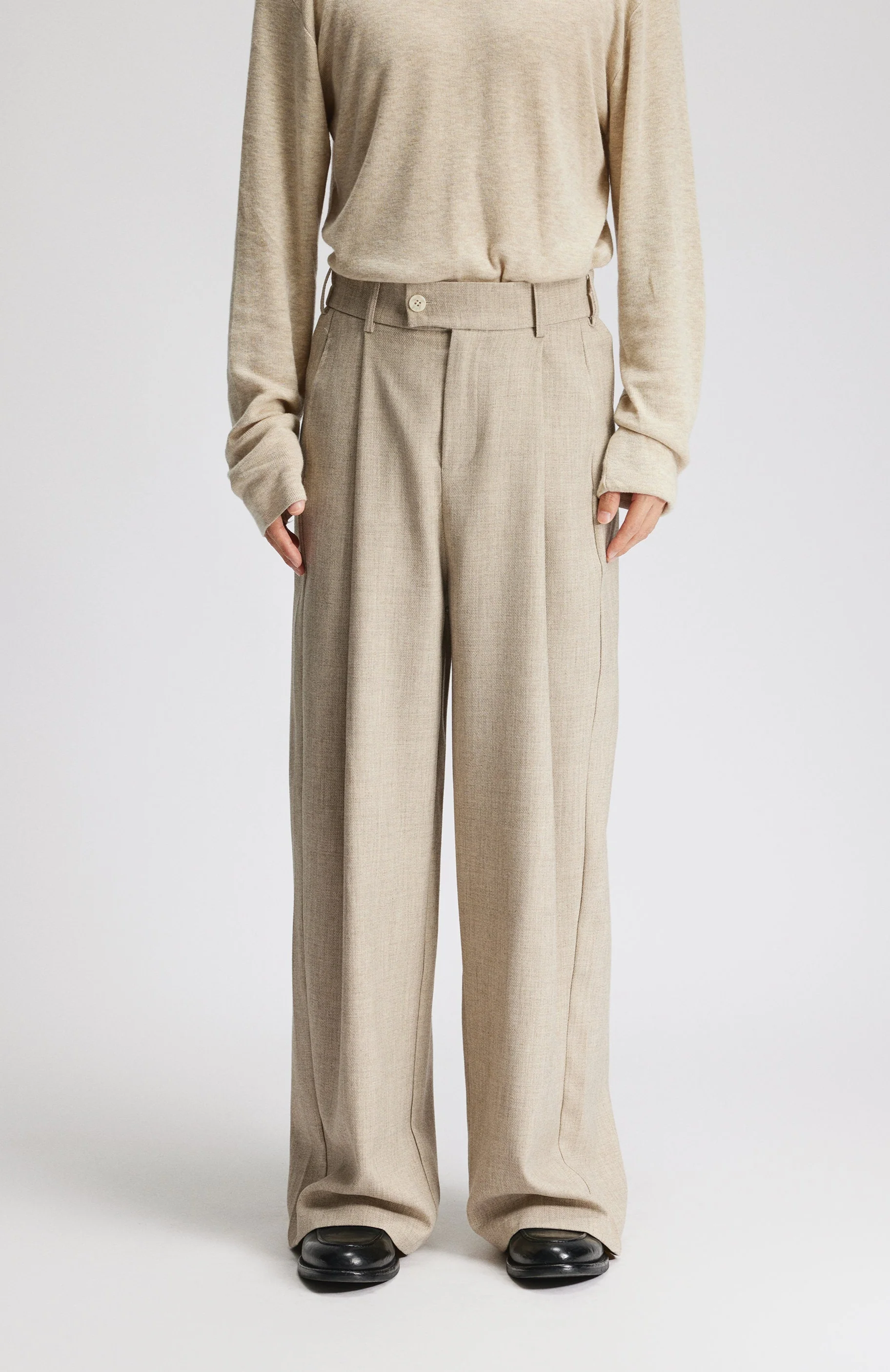 High-Waist Pleated Wide Leg Pants