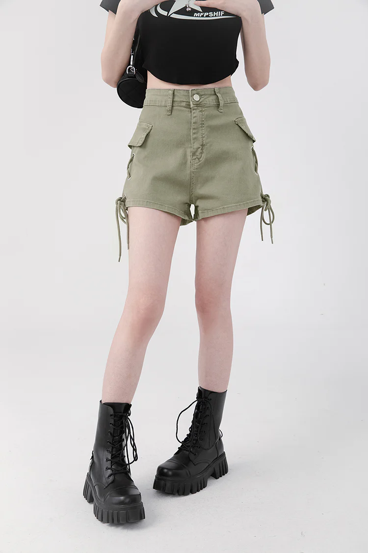 High Waist Shorts with Side Drawstrings - Image 7