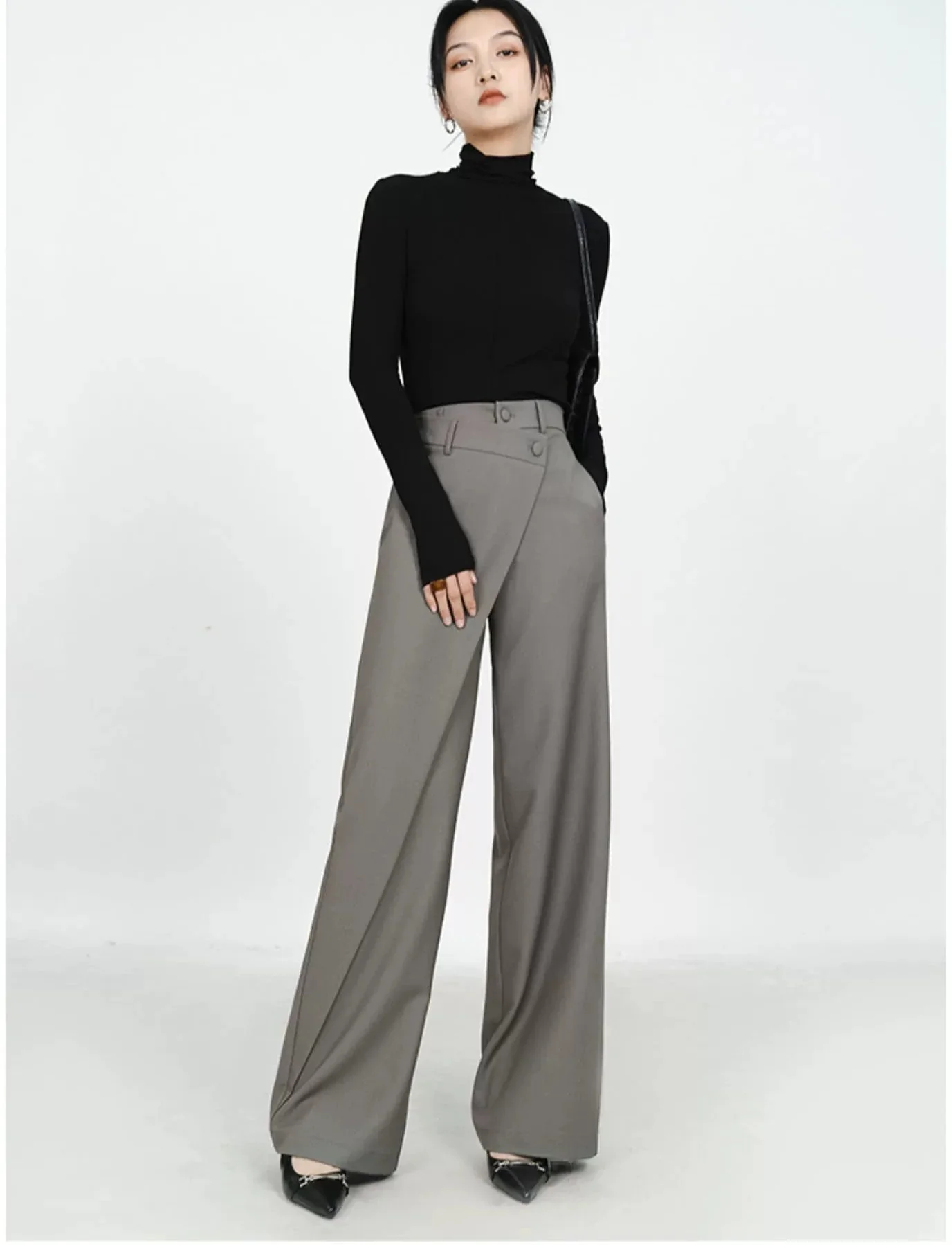 High-Waist Wide-Leg Pareo Tailored Pants - Image 4