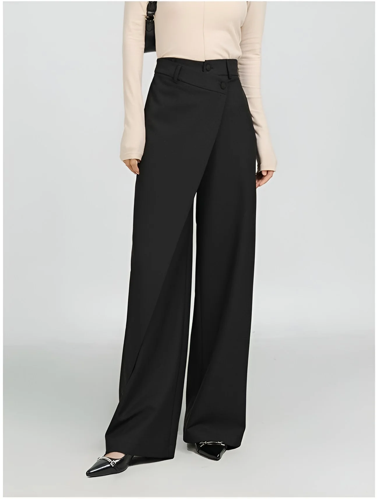 High-Waist Wide-Leg Pareo Tailored Pants - Image 7
