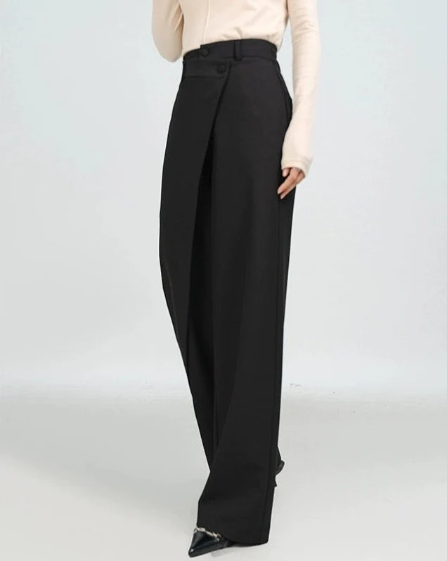 High-Waist Wide-Leg Pareo Tailored Pants - Image 9