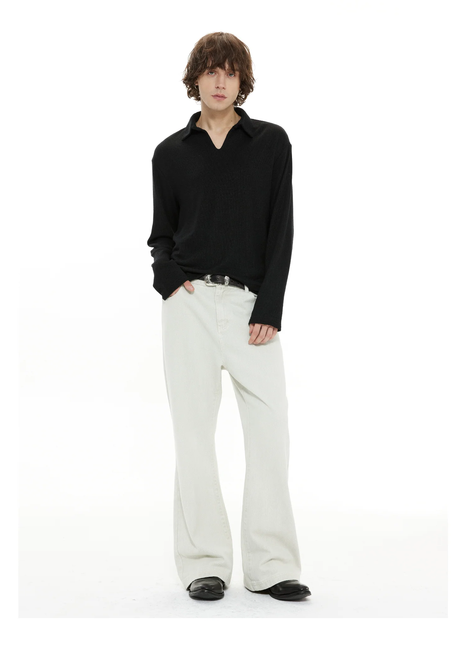 Knit Polo Collar Pullover Sweater Top - Image 8
