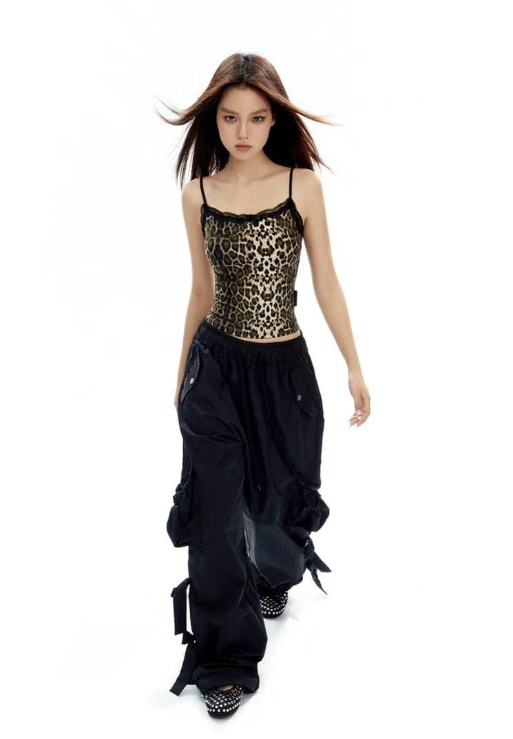 Leopard Print Lace Trim Camisole Top - Image 13