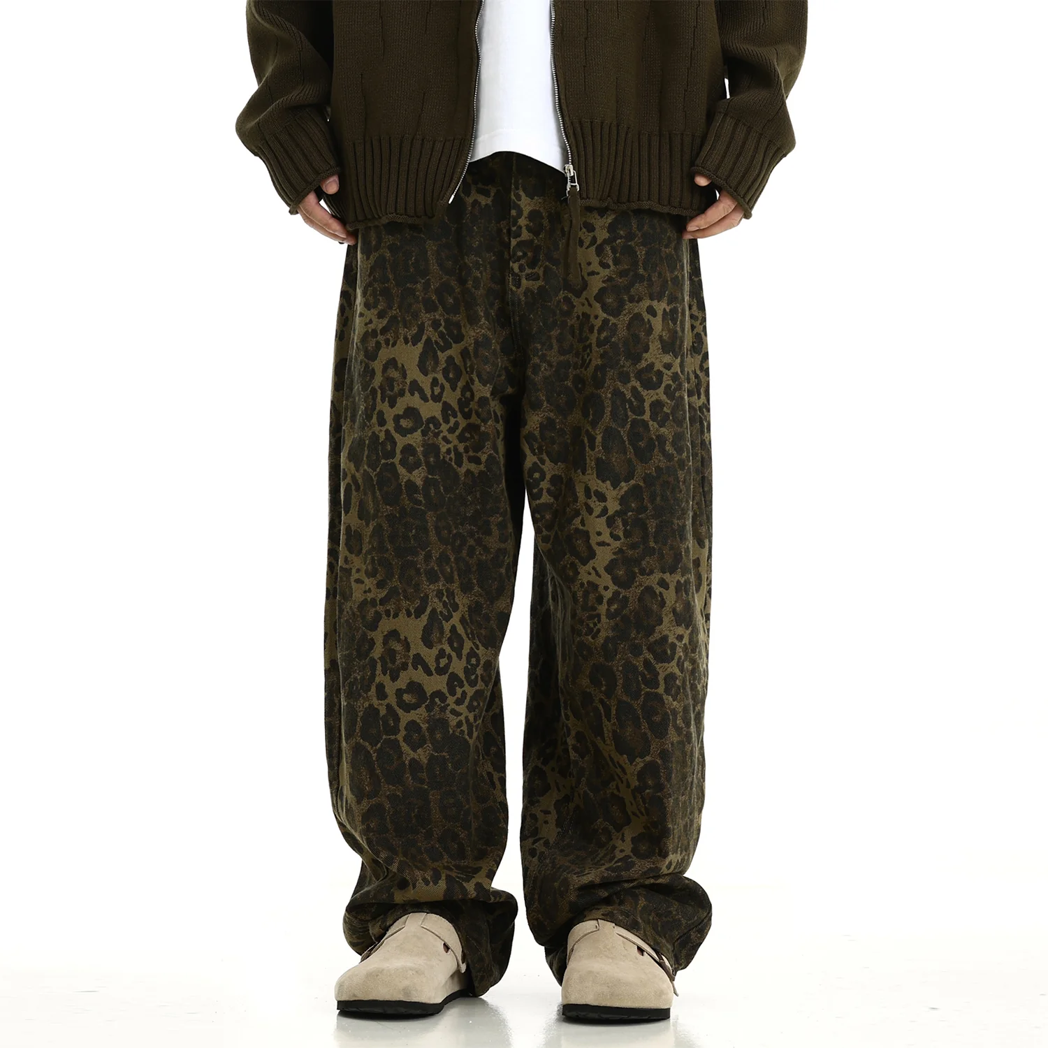 Leopard Print Lightweight Straight Jeans - Image 2