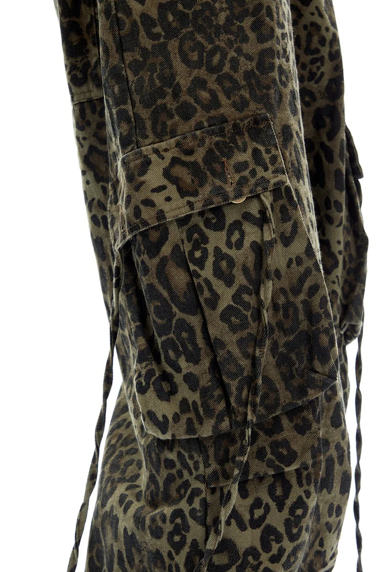 Leopard Print Wide-Leg Drawstring Pants - Image 7
